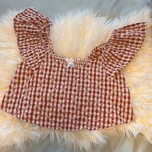 Stylish Red and White Women's Top